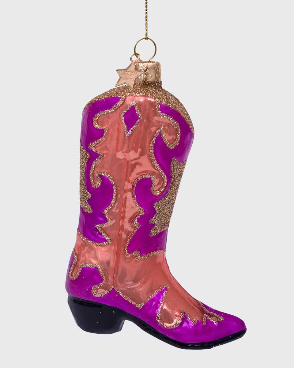 Pink Cowboy Boot Christmas Ornament